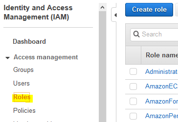Amazon Redshift Data Lake Export - Roles